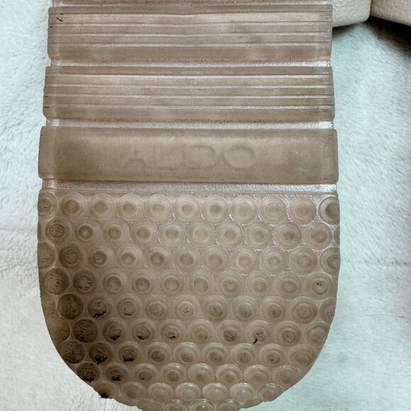 ALDO Sandals Flats Platform Slip On Slide Cream Faux Leather Womens 8 - Picture 14 of 14